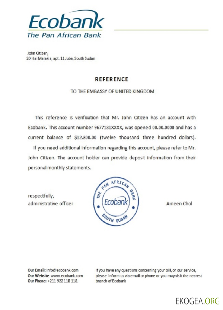 Soudan du Sud , Ecobank , reference